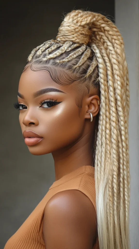 Half Cornrow, Half Box Braid