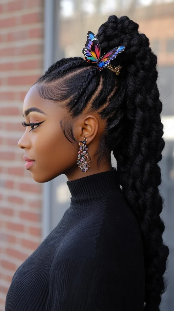 Butterfly Braided High Ponytail