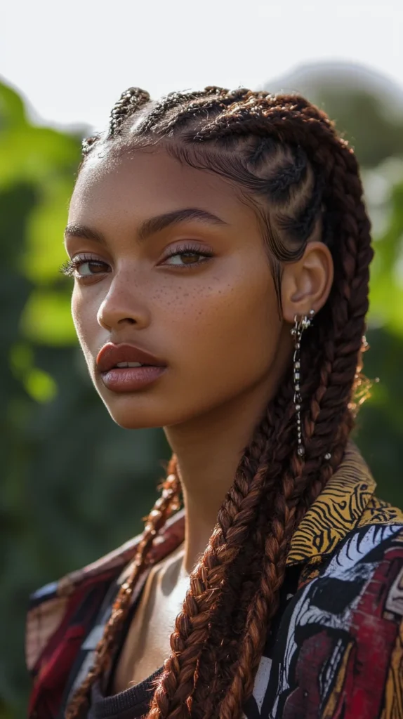 Cornrows with Feed-In Braids
