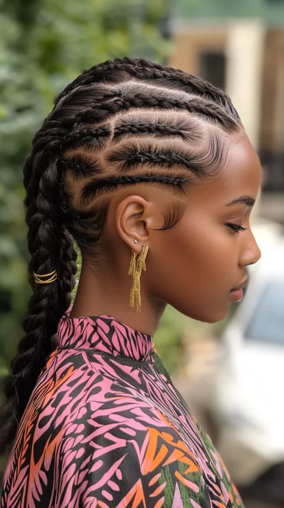 Cornrows with Geometric Designs