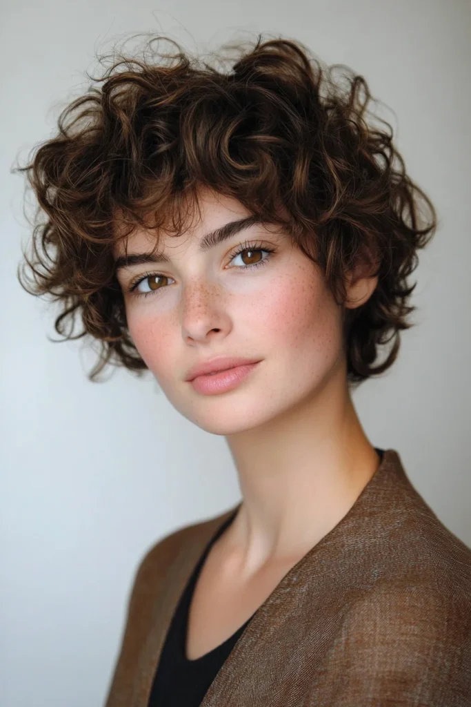 Curly Crop with Fringe Bangs