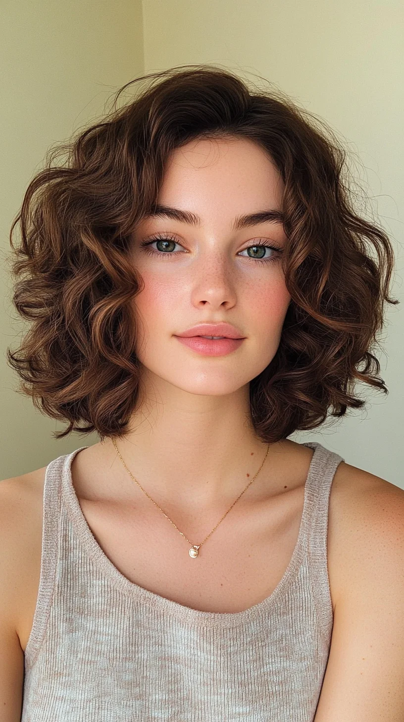 Curly Shoulder-Length Bob