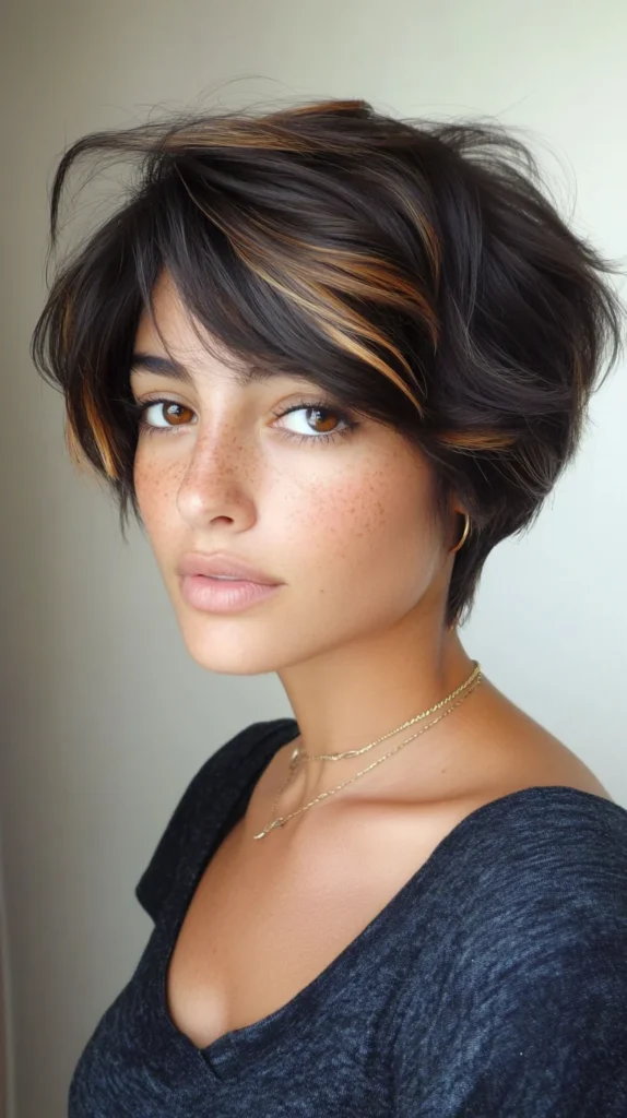 Dark Hair with Caramel Highlights