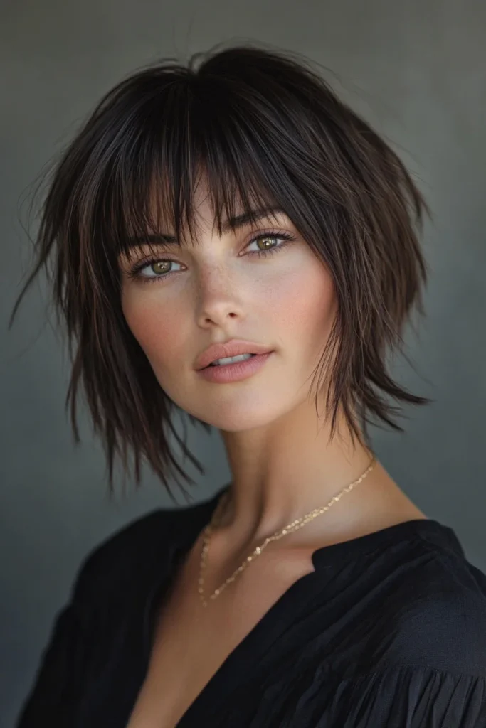 Disconnected Bob with Feathered Bangs