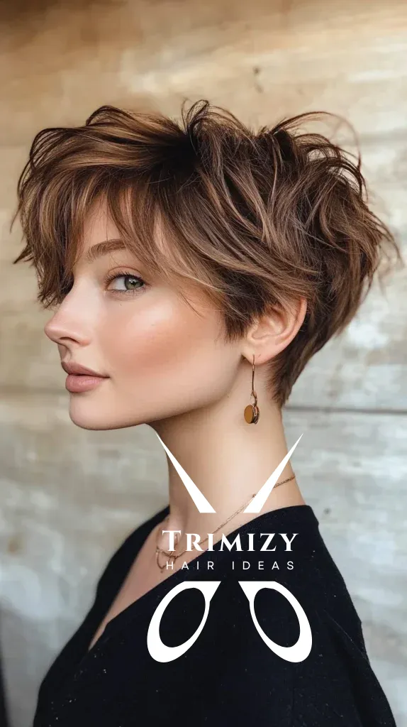 Disheveled Pixie with Balayage