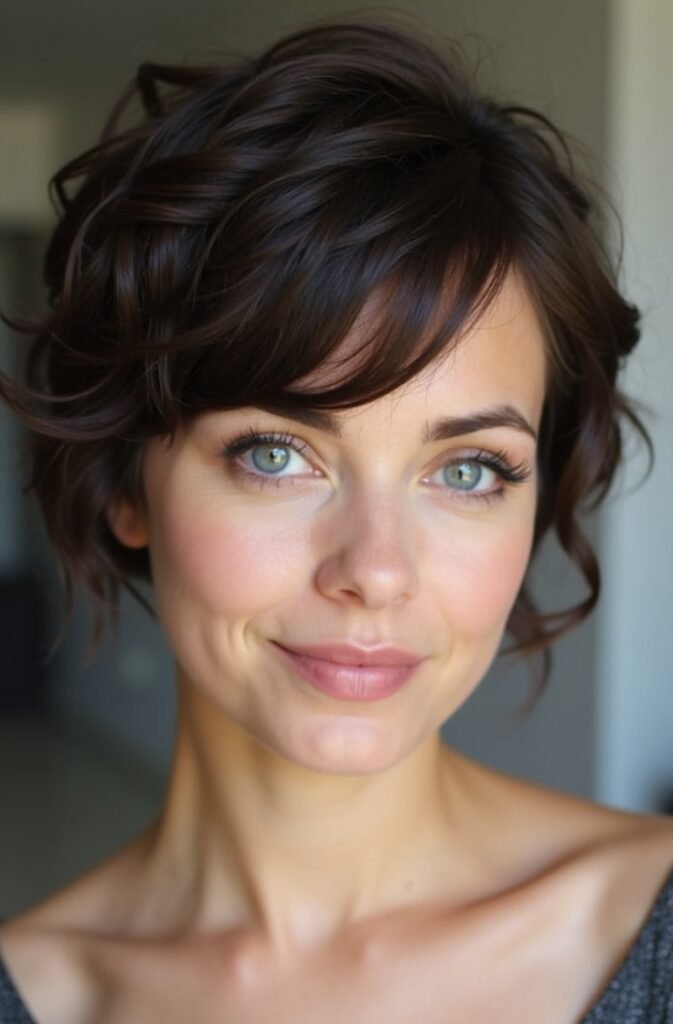 Feathered Bangs with a Short Cut