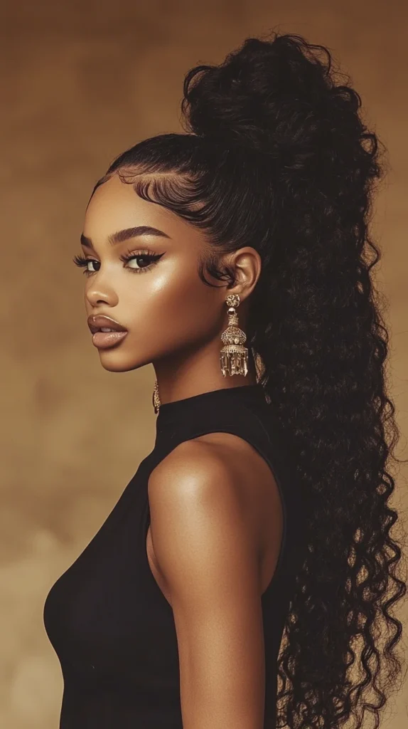 High Curly Ponytail