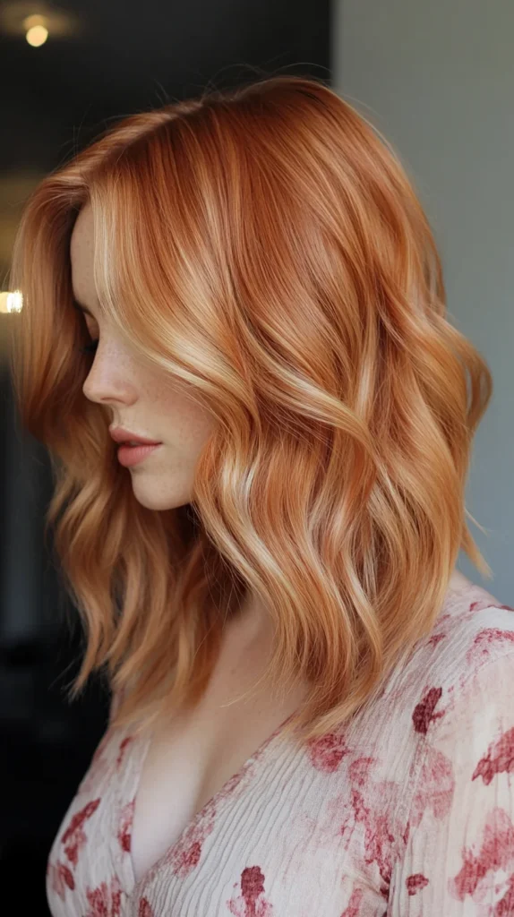 Lob With Warm Strawberry Tones