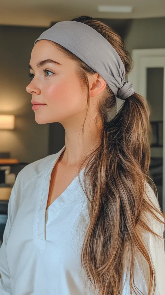 Loose Low Ponytail in a Sleep Cap