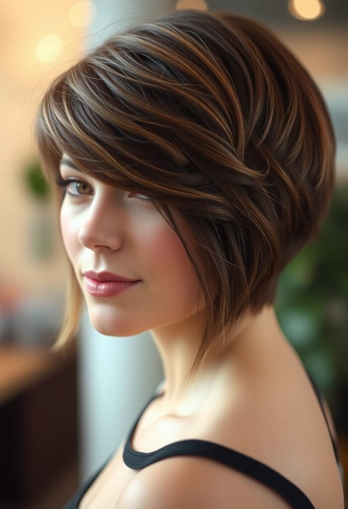 Messy Stacked Bob