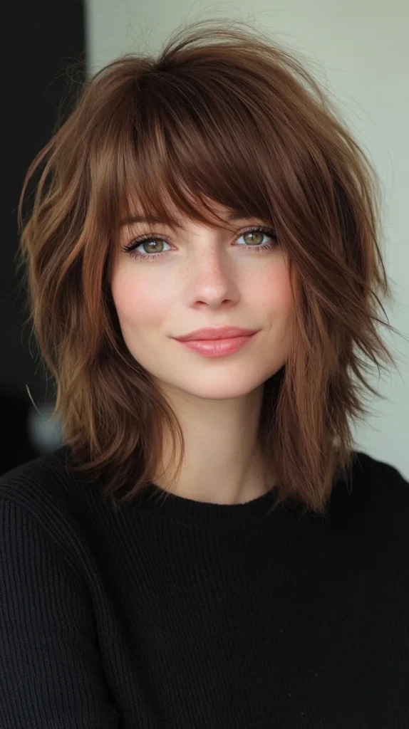 Mid-Length Cut with Bangs