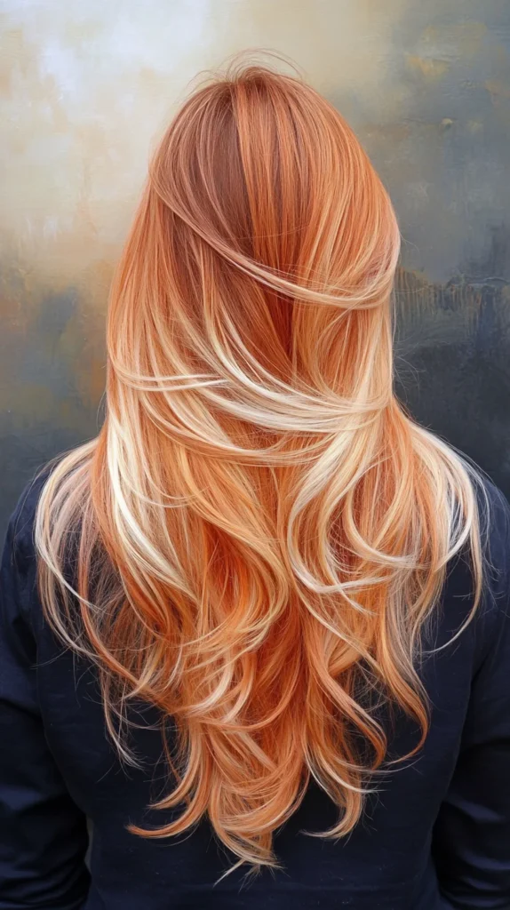 Ombre Strawberry Blonde with Long Layers
