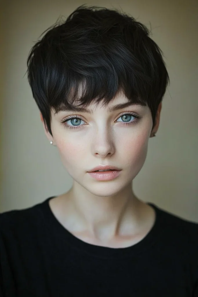 Pixie Cut with Wispy Bangs