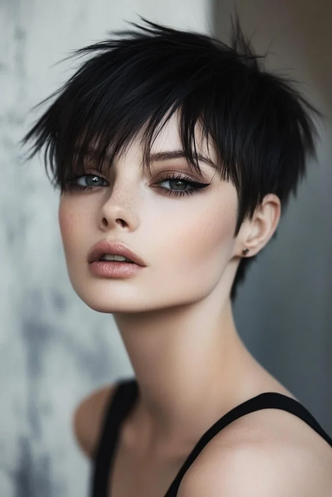 Pixie Undercut with Long Bangs