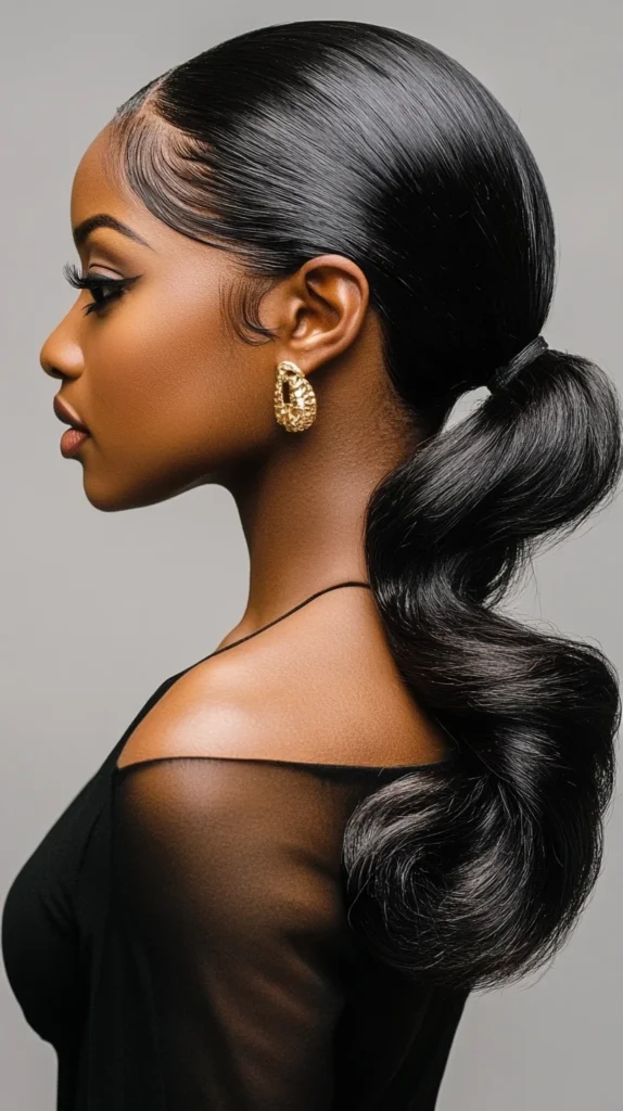 Rolled Under Low Ponytail