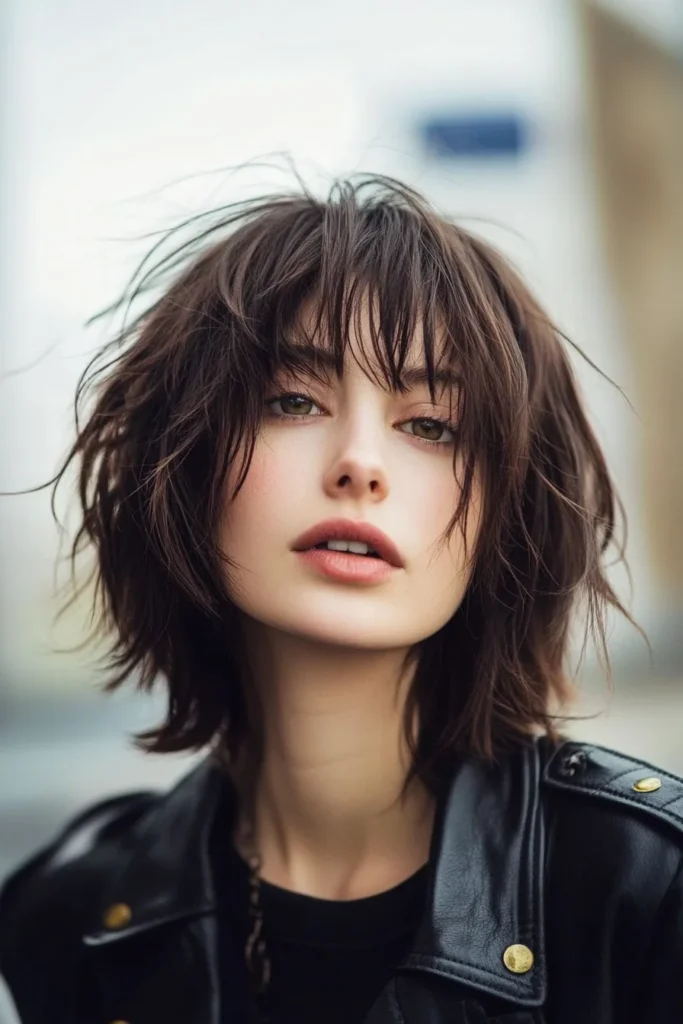 Shaggy Layered Bob with Fringe Bangs