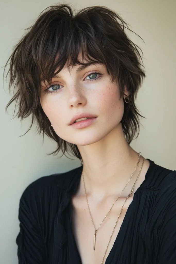 Shaggy Pixie with Curtain Bangs