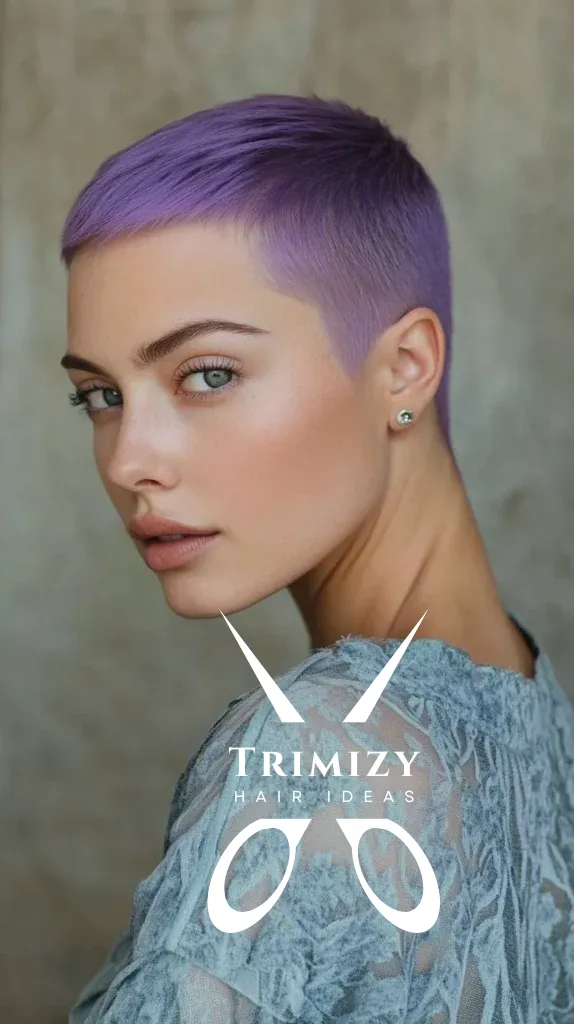 Shaved Purple Buzz Cut