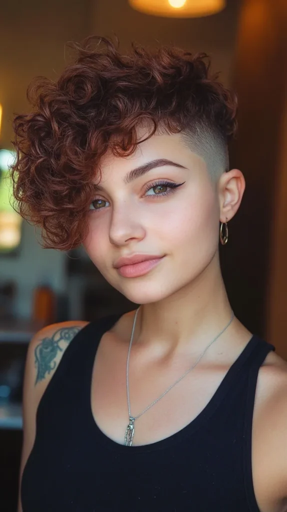 Shaved Sides with Curls