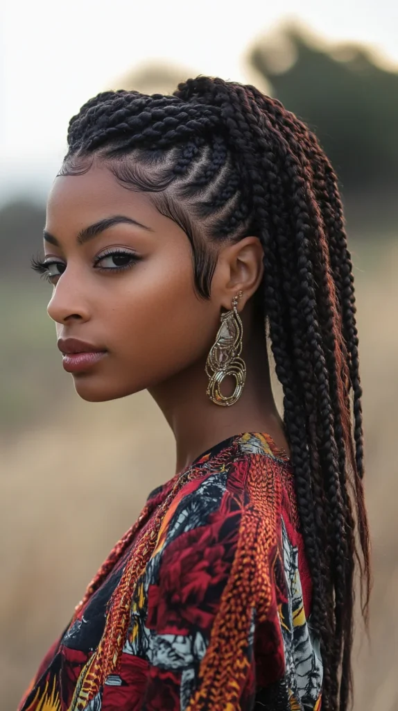 Side-Swept Cornrows