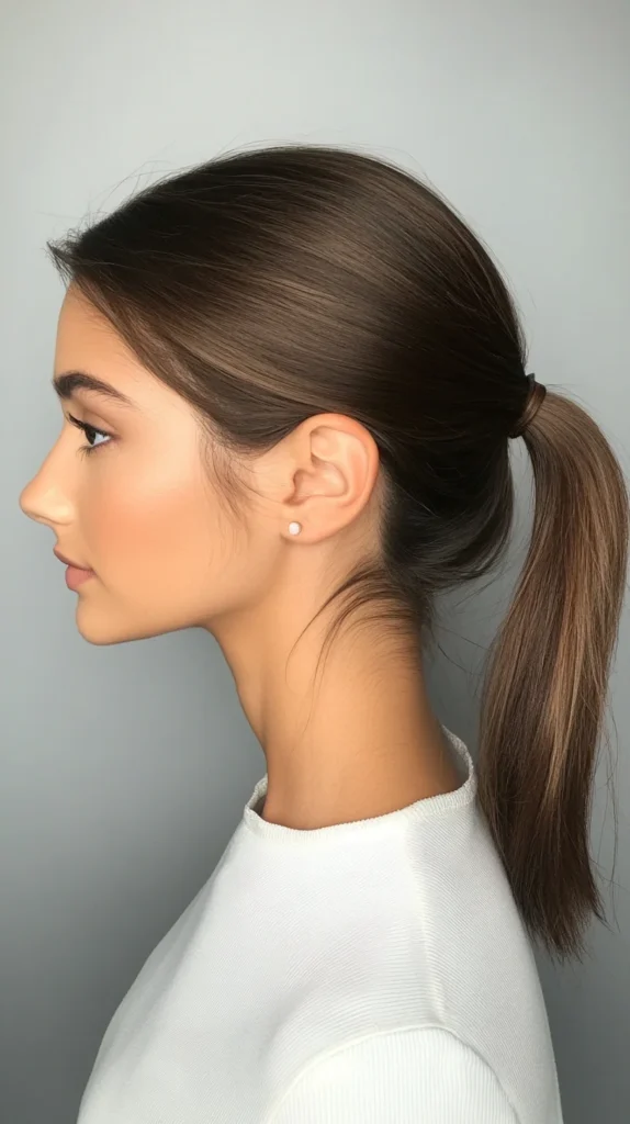 Slicked-Back Ponytail