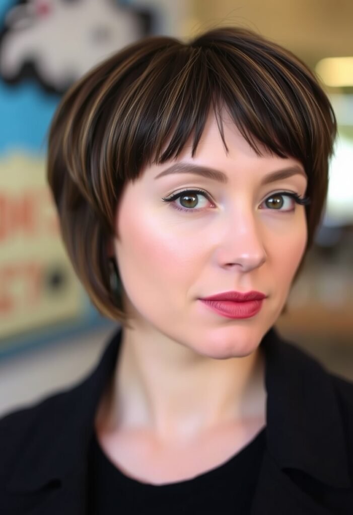Stacked Bob with Bangs