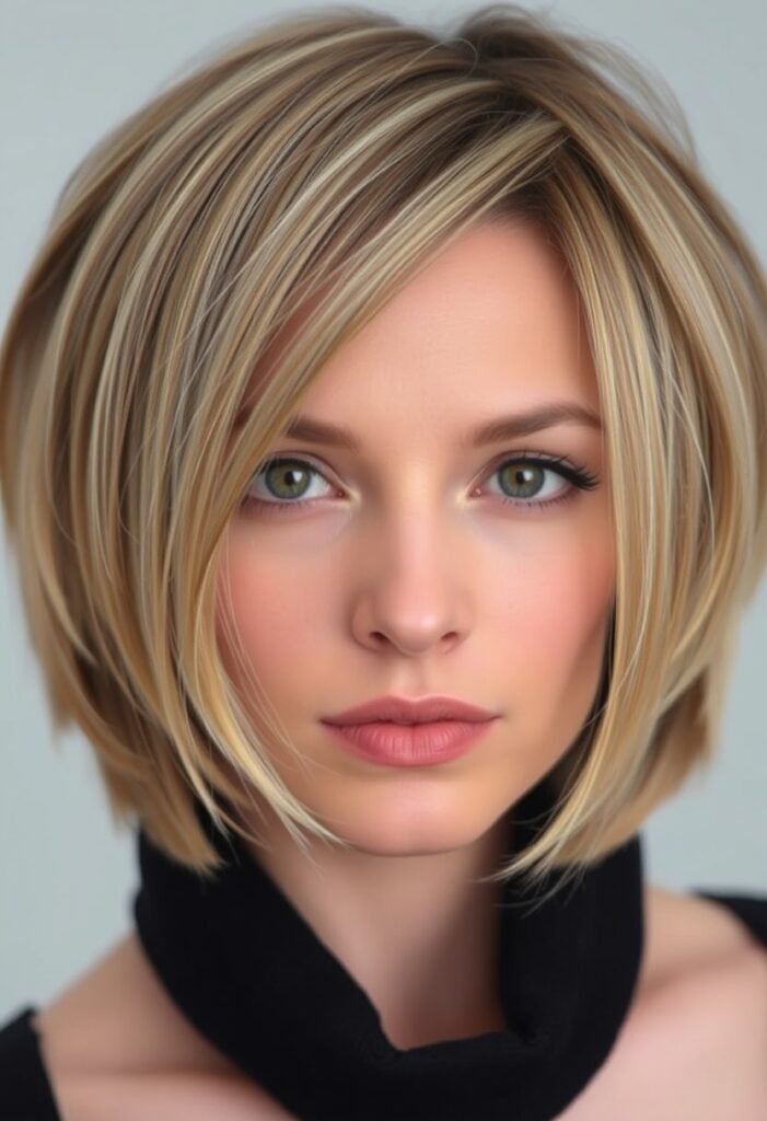 Stacked Bob with Highlights