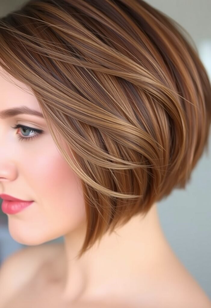 Stacked Bob with a Side Part