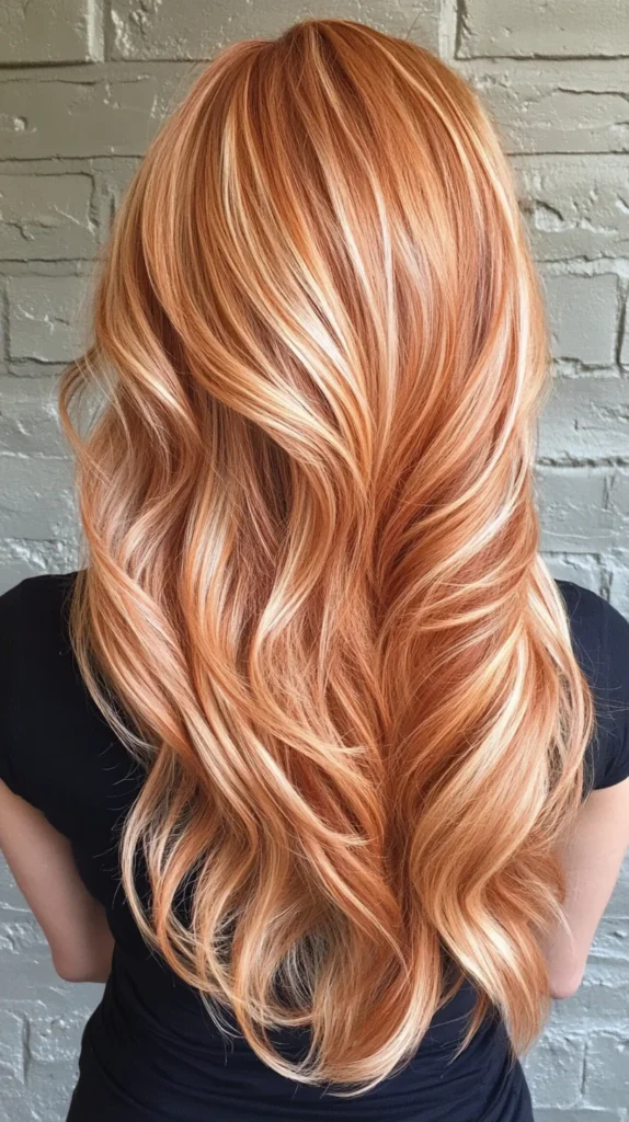 Copper With Strawberry Blonde Face-Framing Highlights