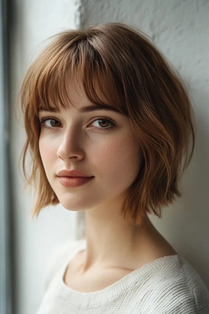 Textured Bob with Arched Bangs
