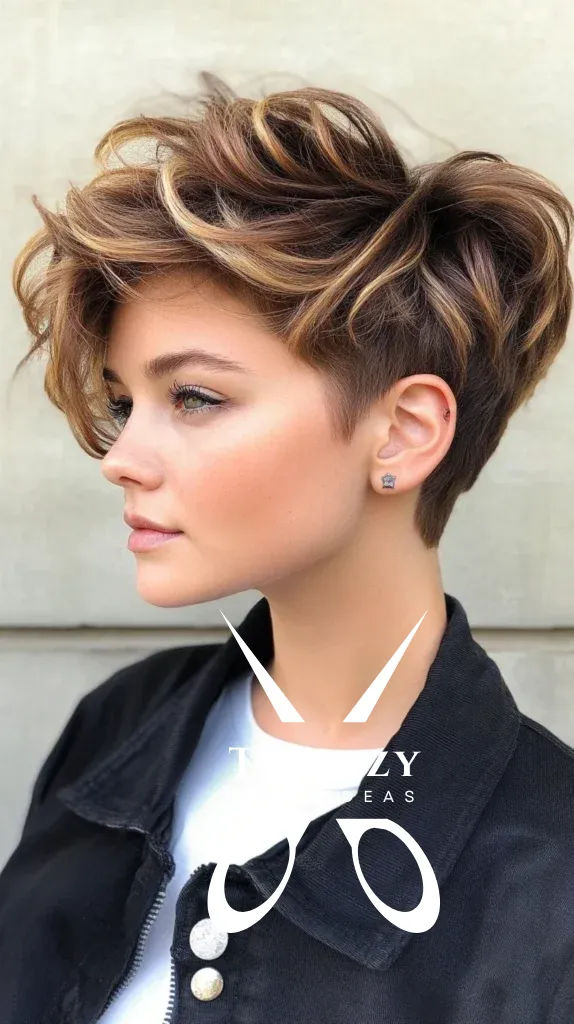 Tousled Pixie with Highlights