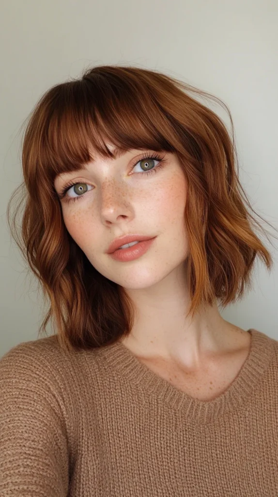 Warm Brown with Bangs