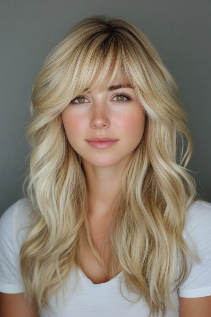 Blonde Shaggy Waves and Bangs