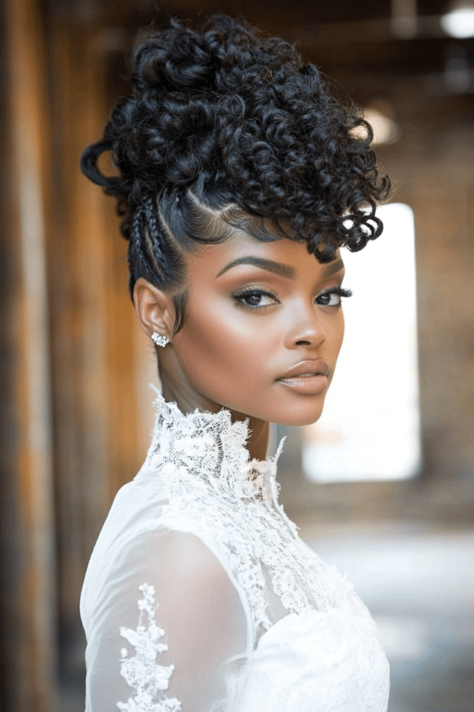 Braided Mohawk with Curls