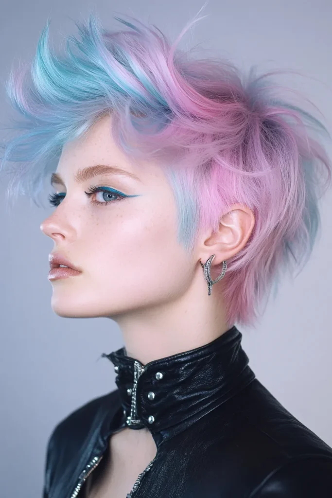 Bright Pastel Wolf Cut