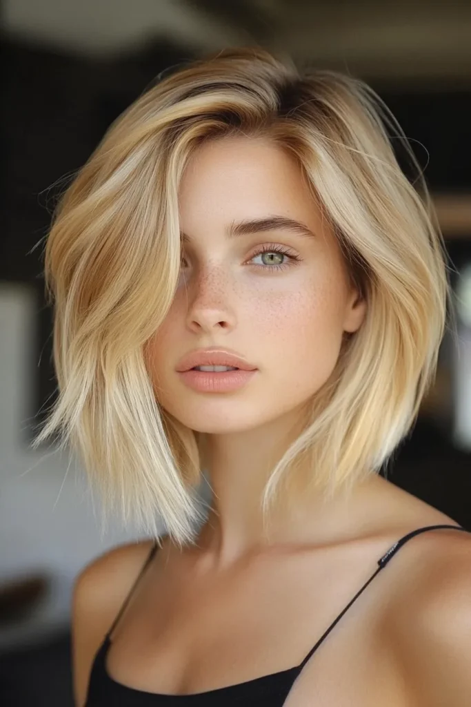 Chic Sliced Golden Blonde Bob