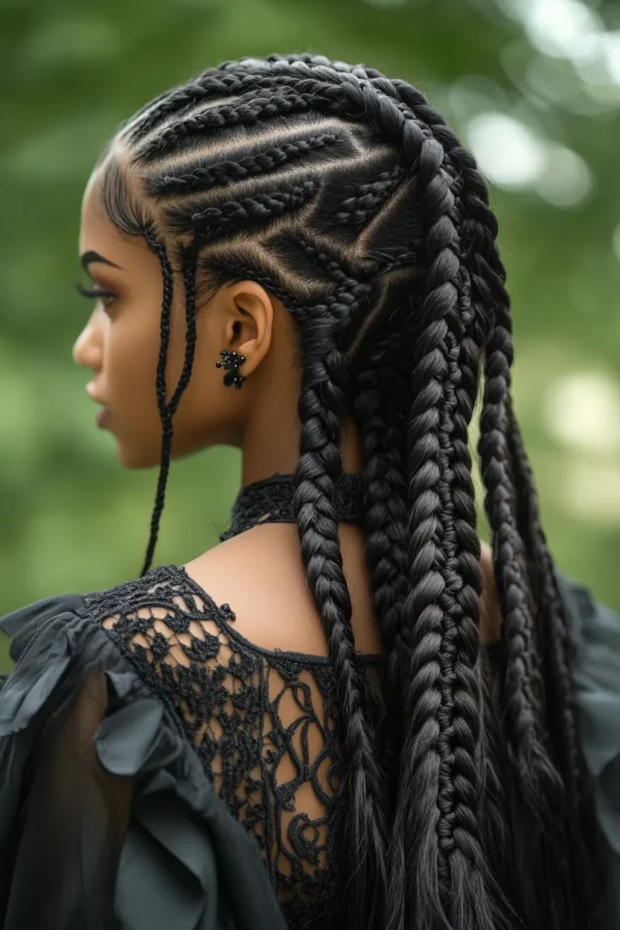 Stitch Braids with a Ponytail