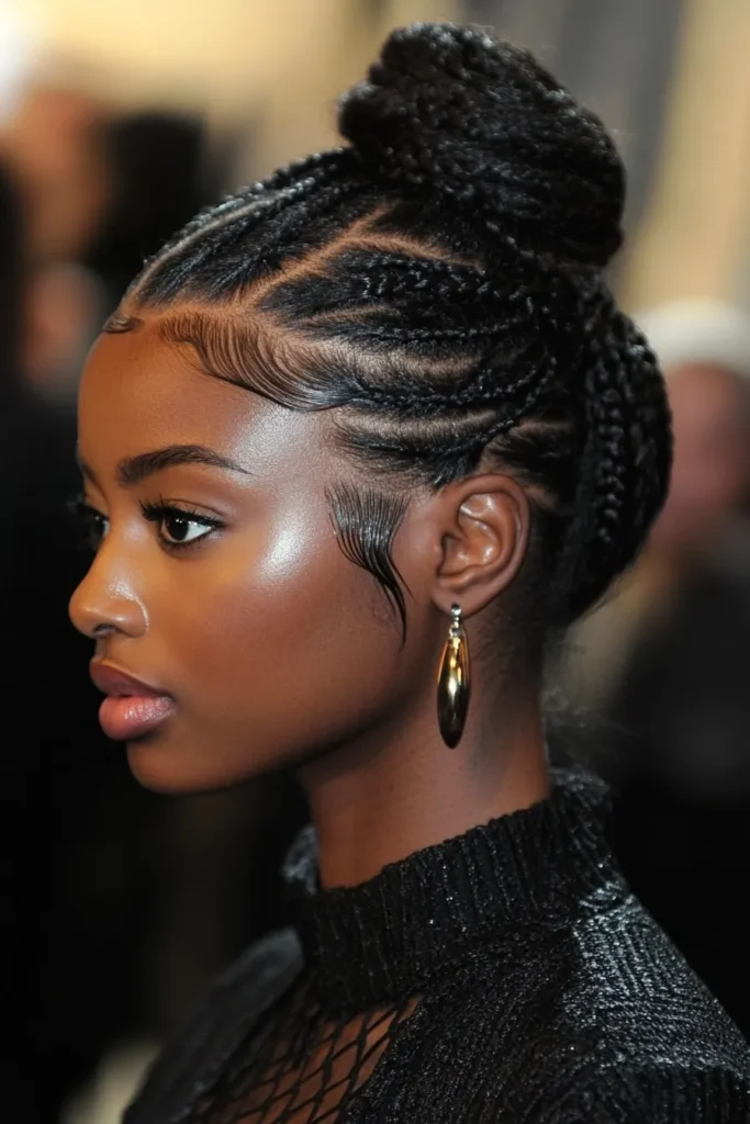 Cornrows to Bun