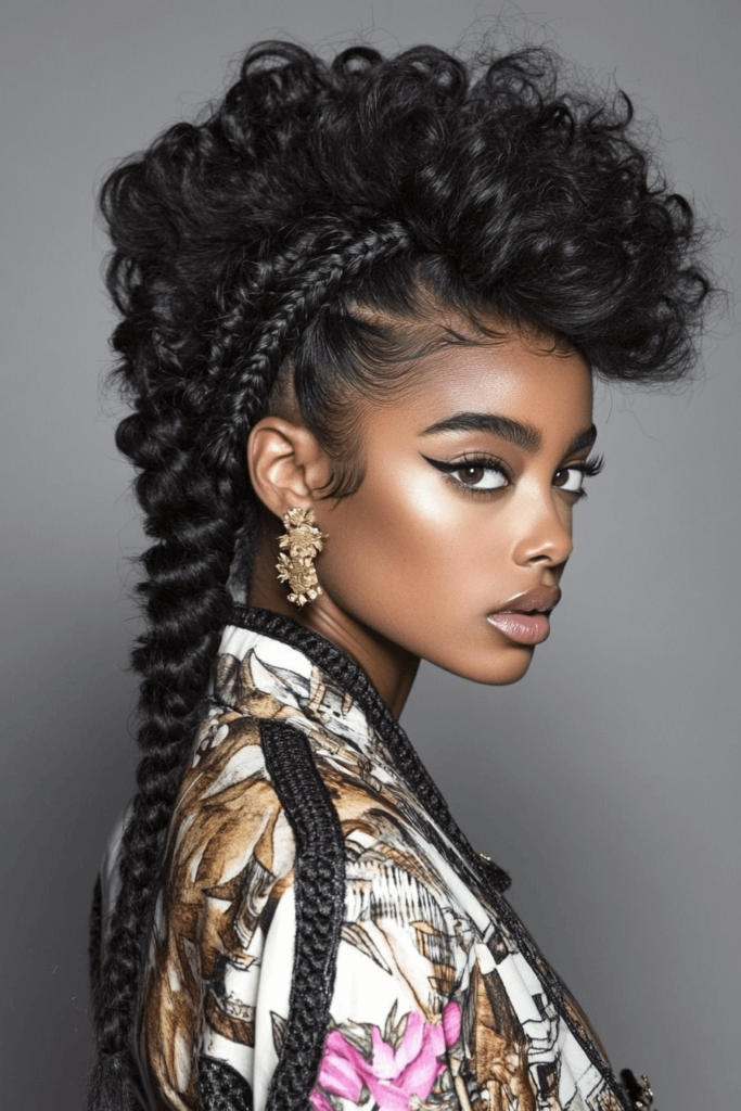 Curly Faux-Hawk Mohawk