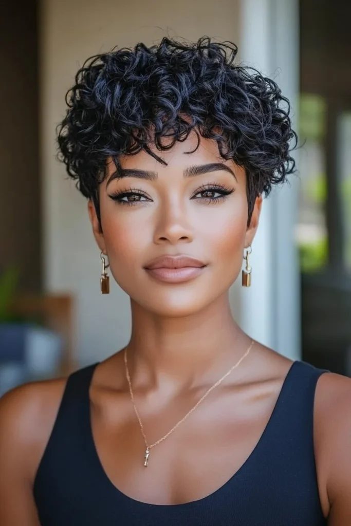 Curly Layered Short Pixie