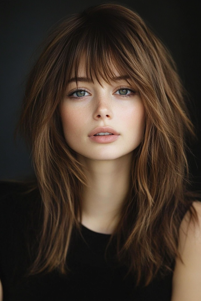 Face-Framing Layers with Peekaboo Bangs