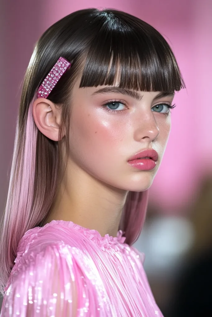 Glossy Pin-Straight Hair