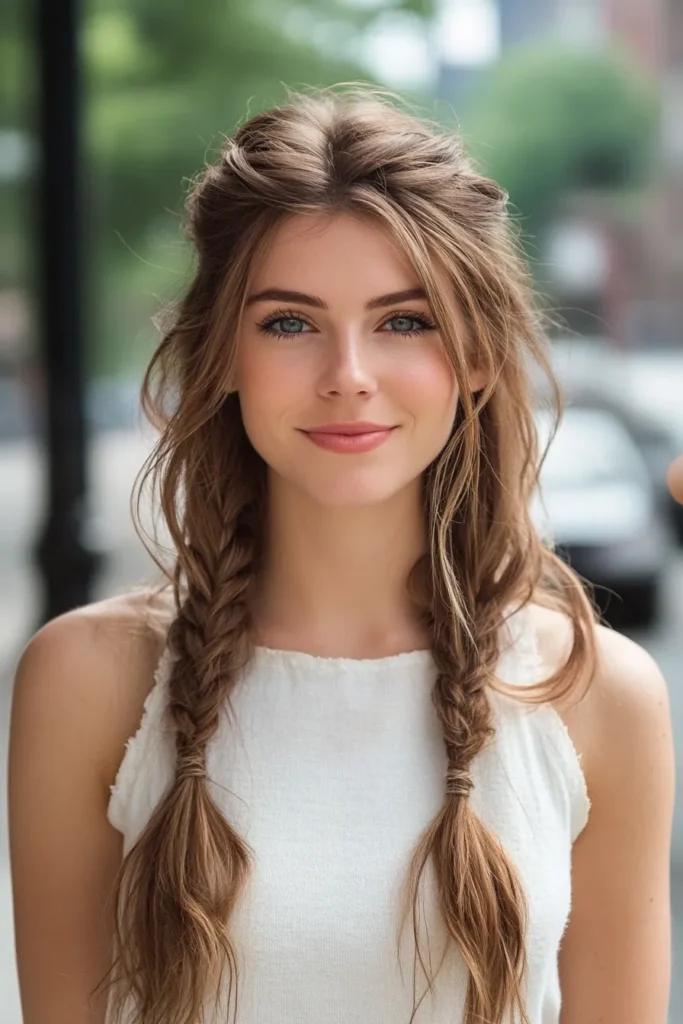 Half-Up Fishtail Braid
