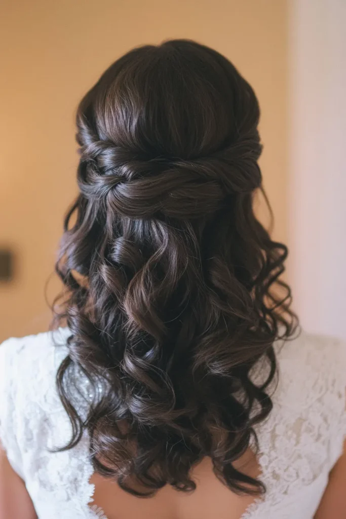 Half-Up with Cascading Curls
