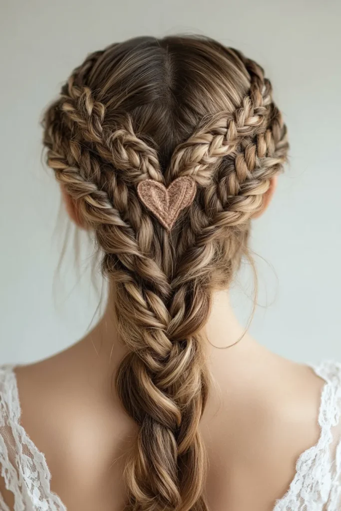 Stitch Braids with heart shape