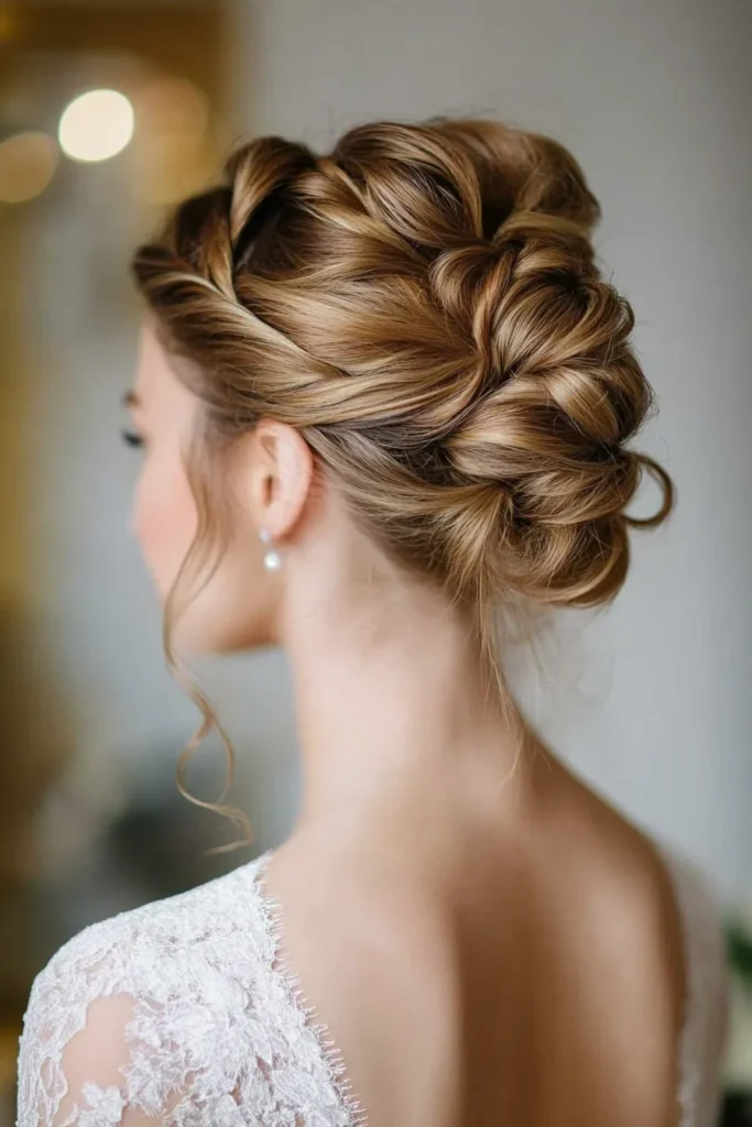 High Bun with Twisted Details