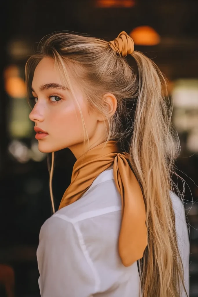 Knotted Scarf Ponytail