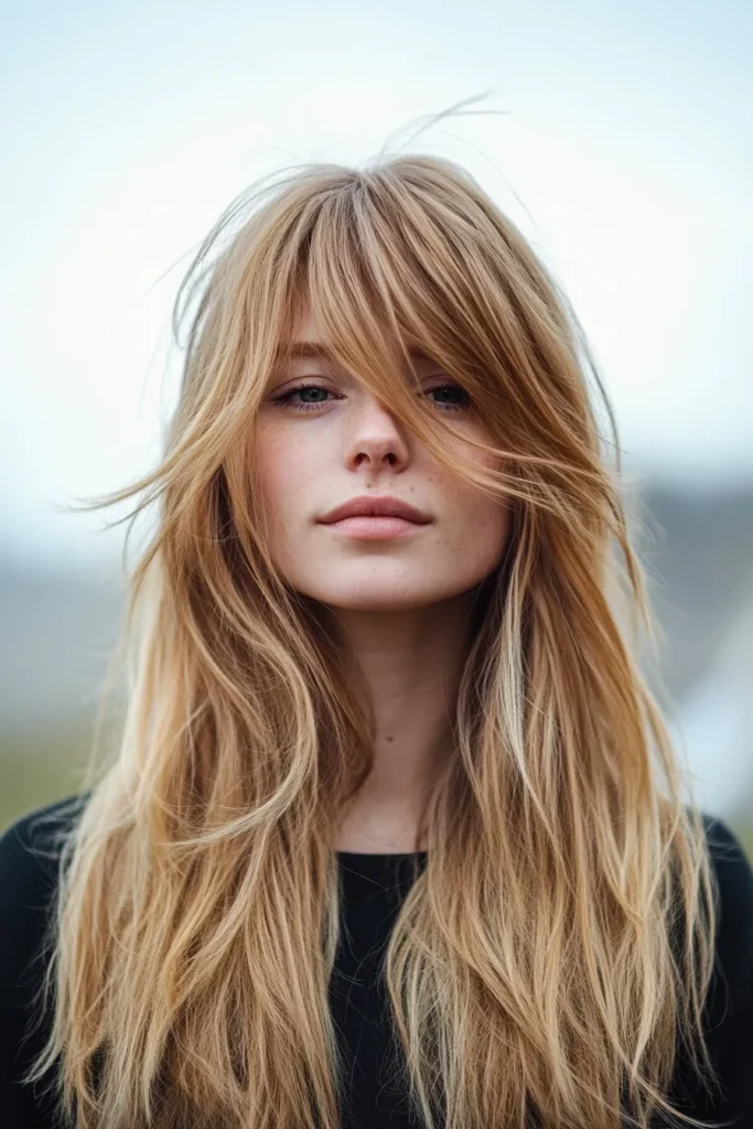 Long, Layered Bangs