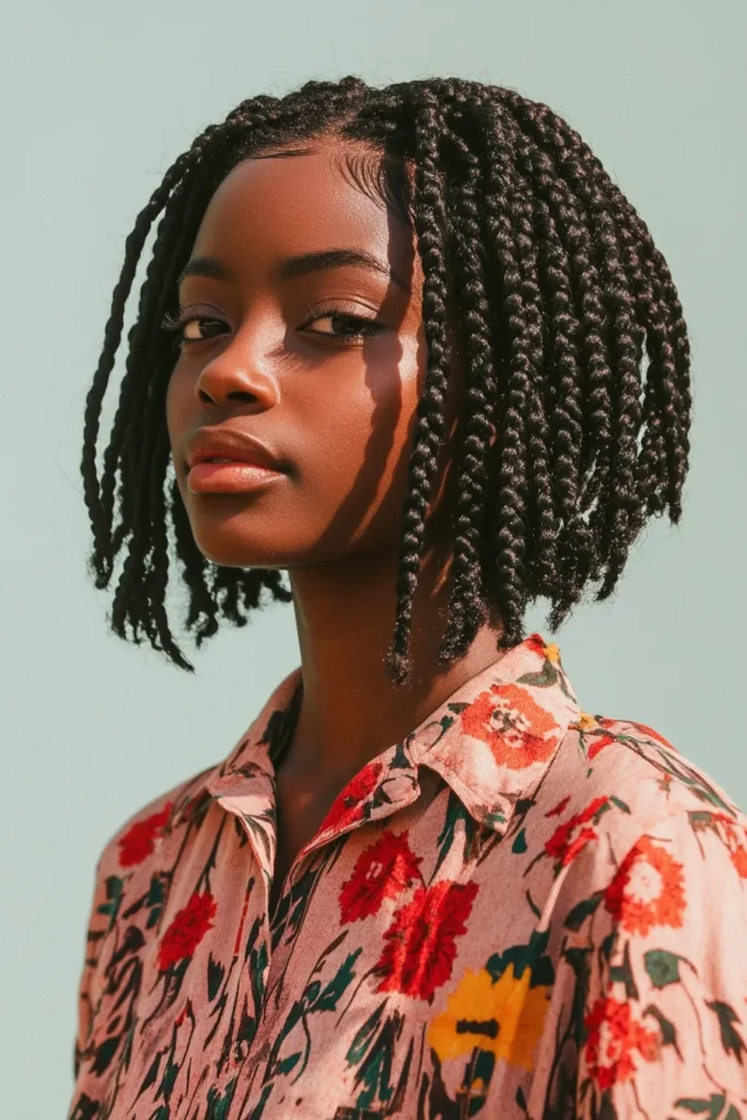 Medium Box Braids Bob