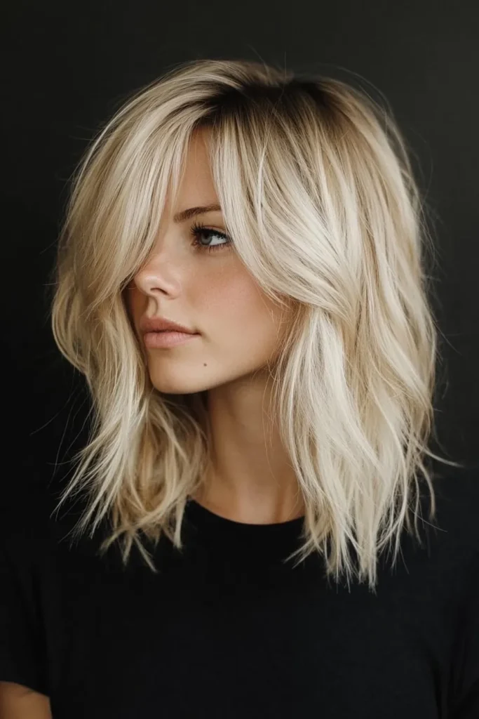 Messy Blonde Lob